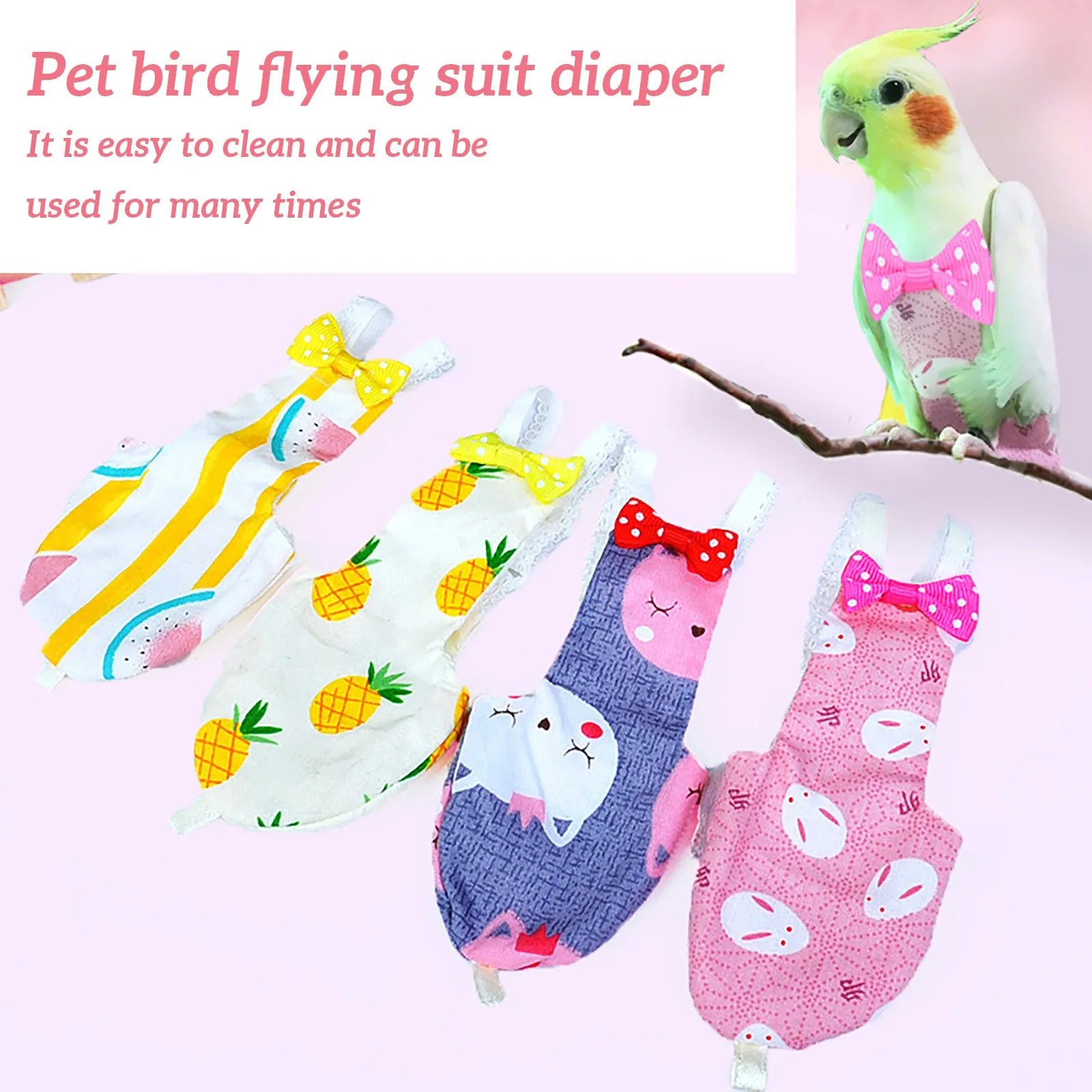 Ropa de ave para mascotas, pañales de bolsillo para heces, traje volador para loros, traje de vuelo para pájaros, ropa para mascotas, bolsillo para heces
