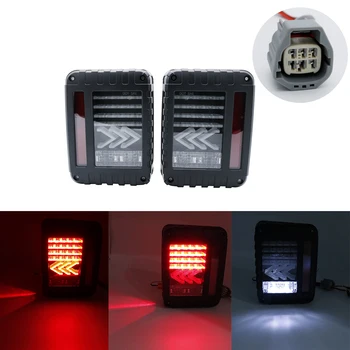 

Black Fiber Optic LED Tail Lights with Sequential Turn Signal For 2007~2016 Jeep Wrangler JK 2-Door /Unlimited 4-Door
