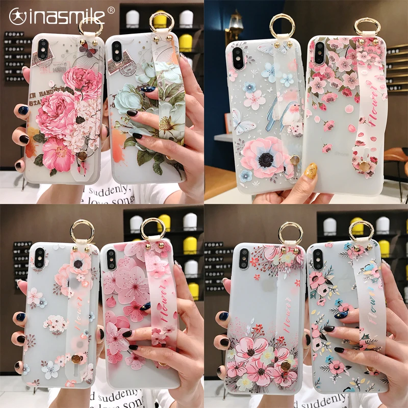 

Pretty Wrist Strap Phone Case For Huawei P30 P20 Pro lite P10 plus Mate 10 20 30 Nova 4 3 3i 2s 3e 4e Honor 7A cover funda