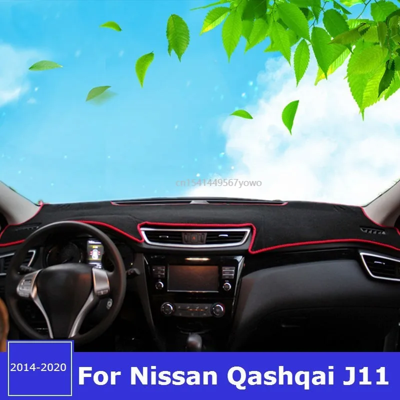 For Nissan Qashqai J11 2014-2019 2020 Car Dashboard Avoid Light Pad Instrument Platform Desk Cover Mat Carpets Trim Accessories |