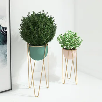 

Nordic Wrought Iron Flower Frame Living Room Decoration Balcony Flower Shelf Simple Modern Indoor Plant Floor Flower Pot