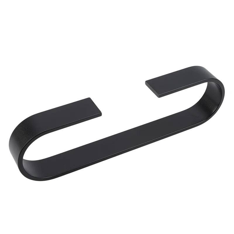 black S Space Aluminum Alloy Towel Holder Wall Mounted Hanger Organizer Waterproof Bathroom Kitchen Storage Rack Shelf Accessories - Color: black S