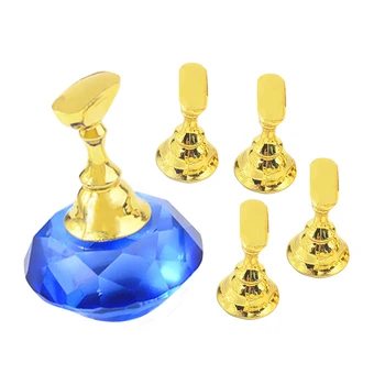 

1 Set Magnetic Nail Holder Practice Training Display Stand Acrylic Crystal Holders False Nails Showing Shelf Manicure Tools