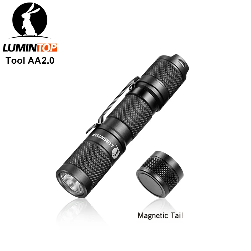AA add magnetic tail LUMINTOP EDC Мини фонарик инструмент AA 2,0 выходы брелок фонарик с памятью стробоскоп от AA или 14500 батареи для кемпинга - Испускаемый цвет: AA add magnetic tail