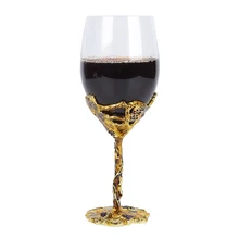 2 шт. в упаковке, хрустальные бокалы для шампанского, металлическая подставка с эмалью, креативный стиль, стеклянный Кубок, свадебные подарки на день рождения