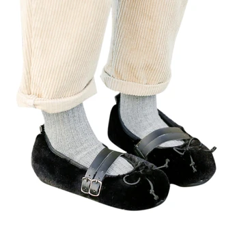 

Kids Girls Warm Soft Shoes Children Princess Plush Autumn Winter Cotton Fur Lining Baby Shoe