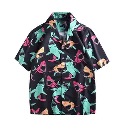 Womail/Новое поступление 2019 года; повседневная мужская гавайская рубашка; сезон весна-лето; модные пляжные топы с короткими рукавами и