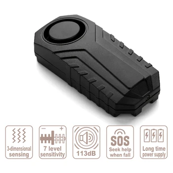 

Vibration Sensor Alarm 112dB Anti-Theft Bike Wireless Remote Control Riding Part for Outdoor Parts Personal Car Accessories