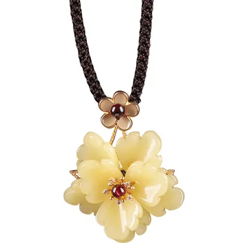 

Simple Classic Fashion Double Layer Petal Flower Bright Color Pendant Girl Short Rope Chain Necklaces Jewelry For Women