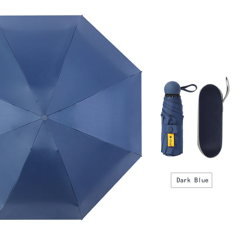 Dark Blue Simanfei мини-зонтик дождь для женщин дети капсула маленький карманный зонтик для мужчин Дети Мальчики Девочки зонтик солнце УФ белый прозрачный зонтик - Цвет: Dark Blue