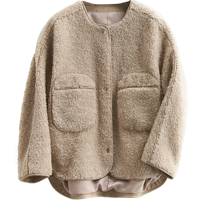 

Real Fur Coat 100% Wool Jacket Autumn Winter Coat Women Clothes 2020 Korean Streetwear Sheep Shearling Women Tops ZT3598