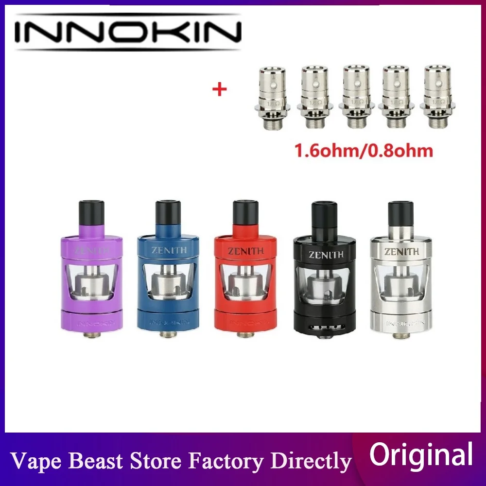 Оригинальный Innokin Зенит Бак 4 мл атомайзер 24 7 мм рот в легкие вейп бак с 0. 8 Ом/1.6ом