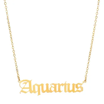 

English Letter Stainless Steel Customized Personalized Name Pendant Necklaces Birthday Gift Gold Color Colorfast