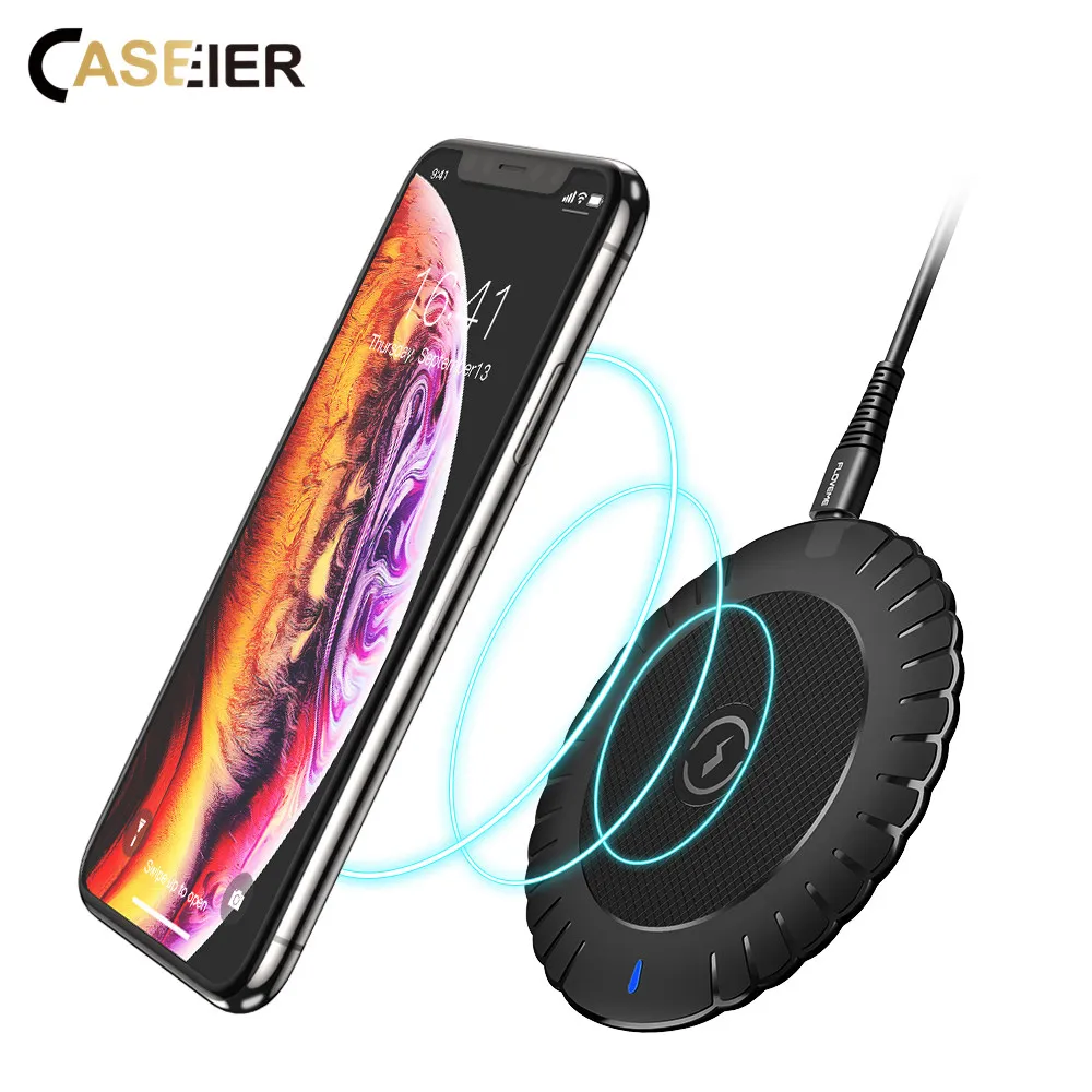 

CASEIER 10W Wireless Charger For iPhone X XS Max XR 8 Qi Fast Phone Charger Wireless For Samsung S9 S8 Note 10 9 8 Charging Pad