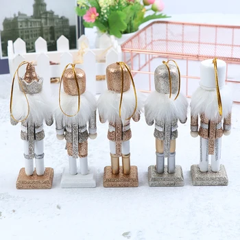 

New One Or 5Pcs Wooden 12cm Nutcracker Solider Figure Model Puppet Doll Handcraft For Children Gifts Christmas Home Office Decor