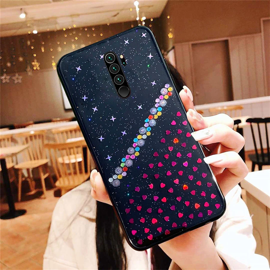 

Case for Xiaomi Redmi Note 8 Pro Starry Love Heart Pattern Cover for Xiaomi Xiomi Redmi Note 8 Note8 Soft TPU Phone Case