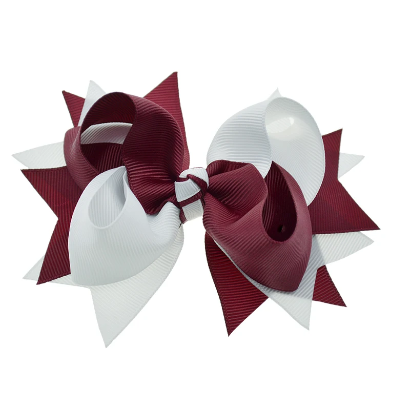 Сложенные банты для волос для девочек детские заколки для волос 12 оптом Ассорти 5 дюймов ленты лук аксессуары модные головные уборы
