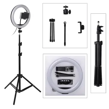 

Photo LED Selfie Ring Fill Light 10inch Dimmable Camera Phone 26CM Ring Lamp With Stand Tripod For Makeup Video Live Studio