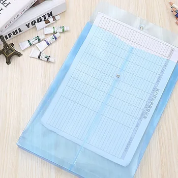

1 Pcs Effective A4 File Bag Transparent Plastic Thick Waterproof Three-dimensional Vertical Rope Buckle File Folder