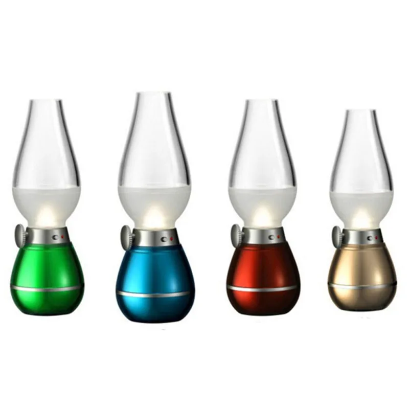  New Retro Style Led Kerosene Lamp Blowing Control Lamp Desk Lamp Dimmable Usb Rechargeable Night Li