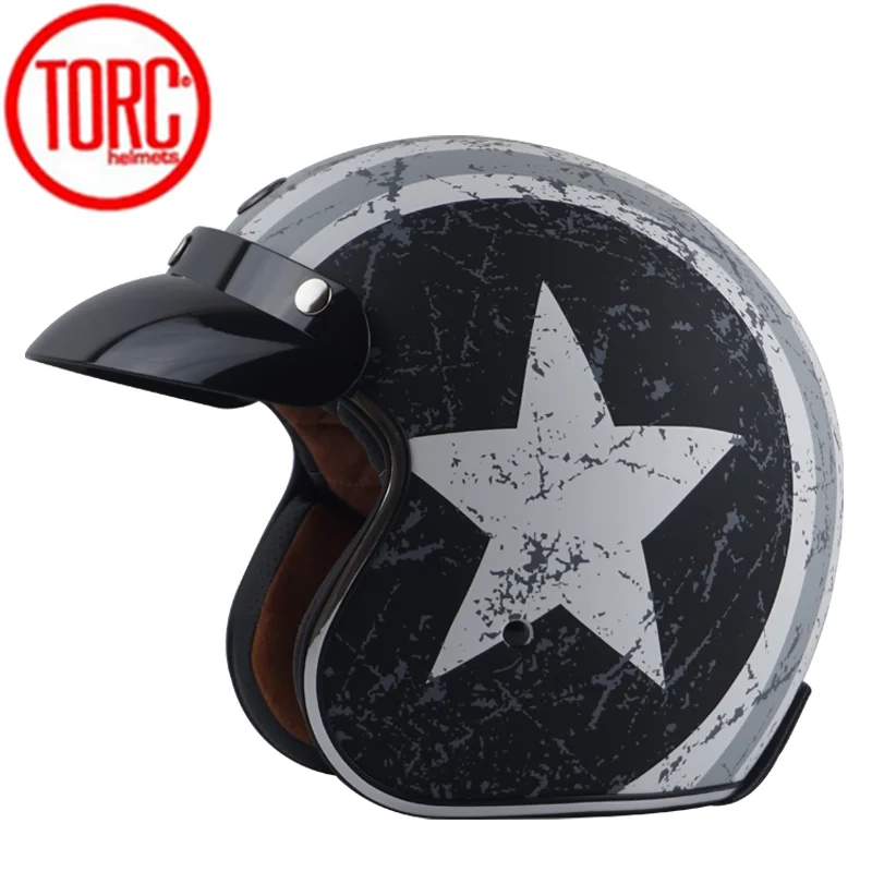 TORC T57 винтажный мотоциклетный шлем 3/4 с открытым лицом Ретро гоночный мото rbike шлем Круизный скутер Vespa DOT moto шлемы