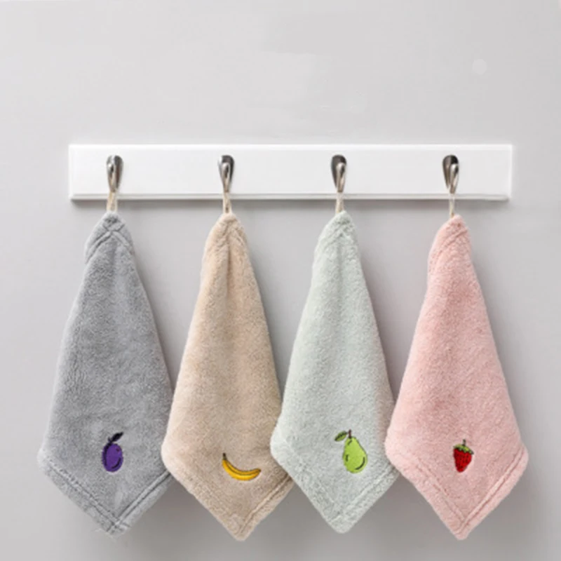 1Pc Coral Velvet Fruit Hand Towels Bathroom Hanging 25*25 cm Lint-Free Cleaning Cloth Cleaner Kitchen Absorbent Dishcloth | Дом и сад