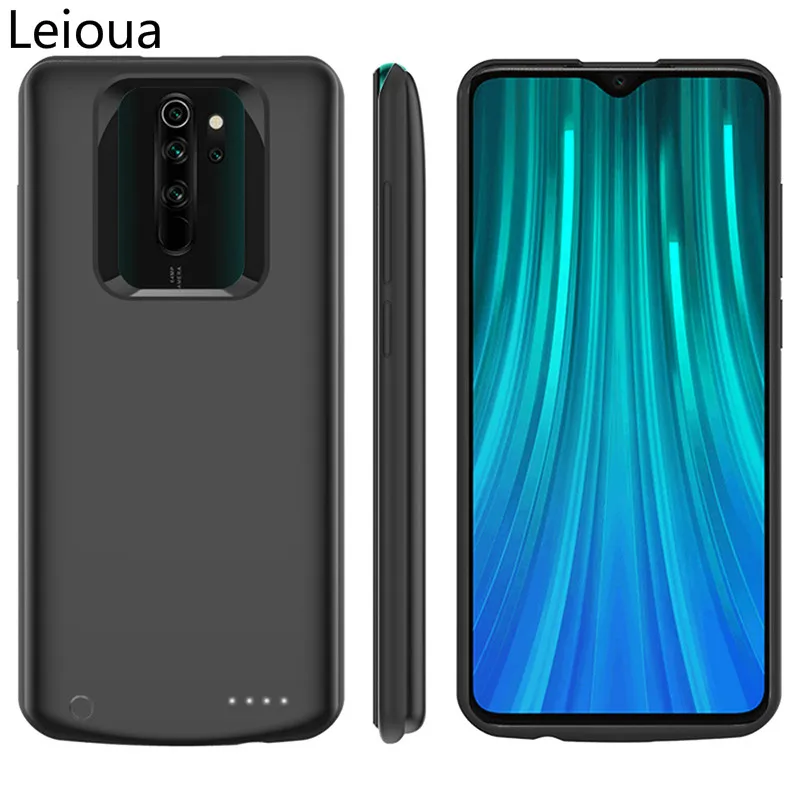 Силиконовый ударопрочный чехол Leioua 6500 мАч для зарядки аккумуляторов Xiaomi note 8 8Pro