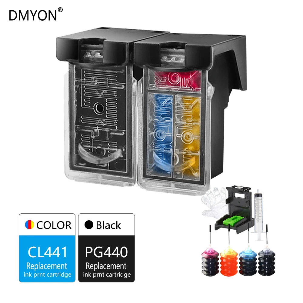 En Ligne DMYON Rechargeable Cartouche D encre De Remplacement pour Canon PG440 CL441 pour PIXMA MG3640 MX374 MX394 MX434 MX454 MX474 MX514 MX524