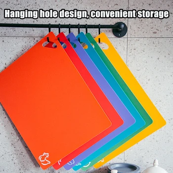 

6PCS/SET Flexible Non-Slip Rectangle Plastic Cutting Mats Waffle Back Food Cutting Board Cutting Kitchen Tools Anti-Skid