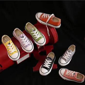 

Hot Sale Children Canvas Shoes Boys Girls Sneakers 2019 Spring Autumn Brand Girls Shoes White Short Solid Fashion Children Shoes