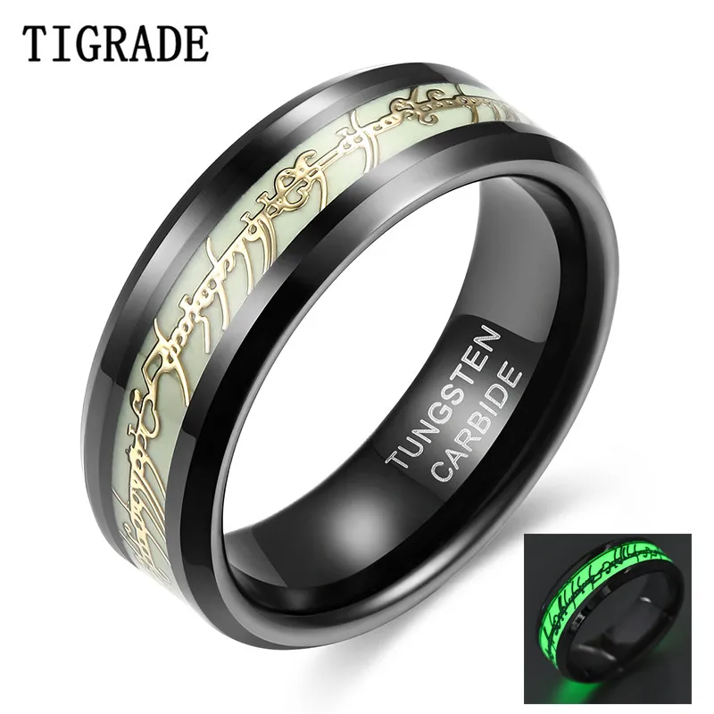 Style B Tigrade, новинка, светящееся кольцо с драконом, мужское кольцо, черный вольфрам, шикарные вечерние светящиеся кольца, ювелирное изделие для мужчин и женщин, уникальное обручальное кольцо - Цвет основного камня: Style B