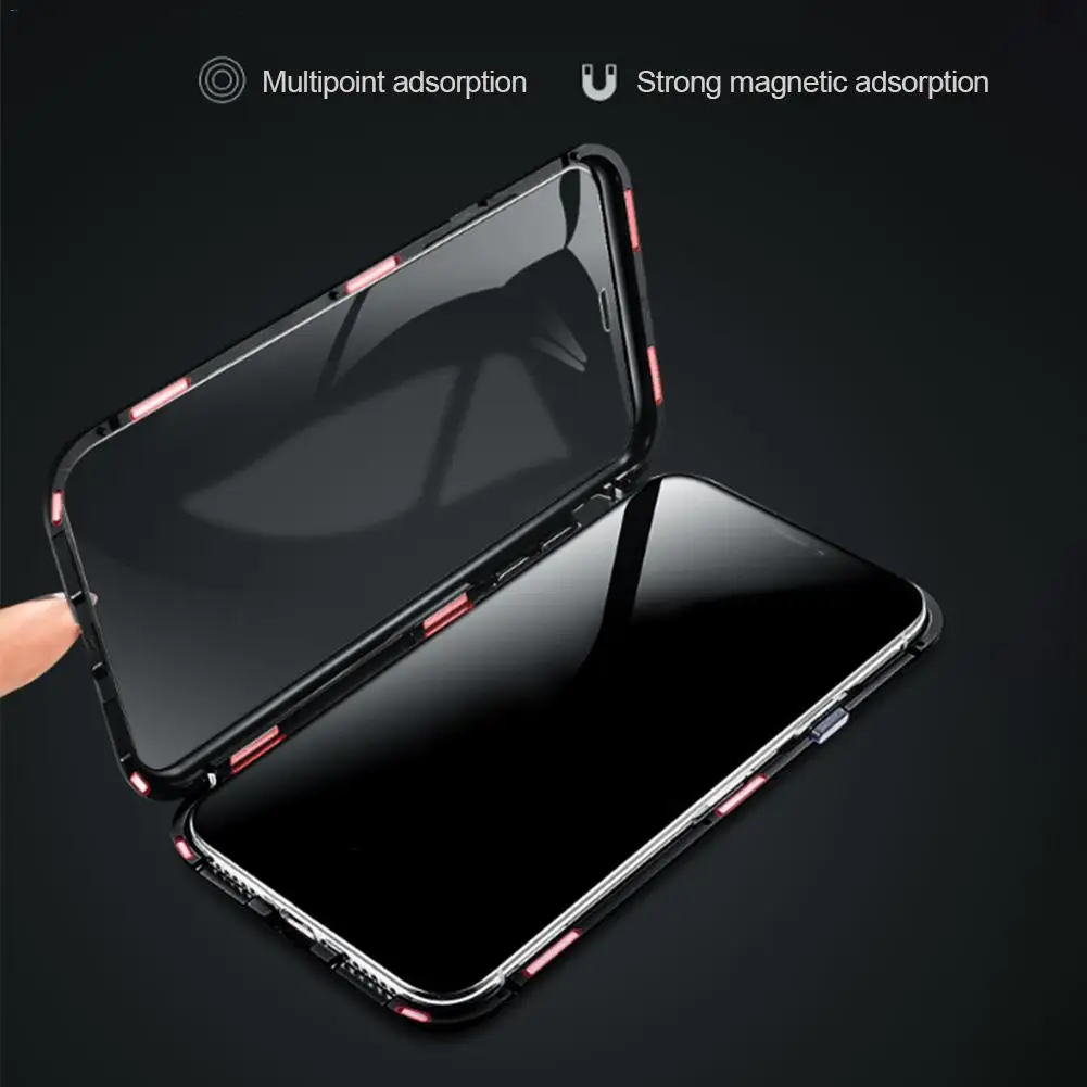 Популярный магнитный металлический чехол для IPhone XR двухсторонний чехол из закаленного стекла для телефона IPhone инновационные магнитные металлические чехлы