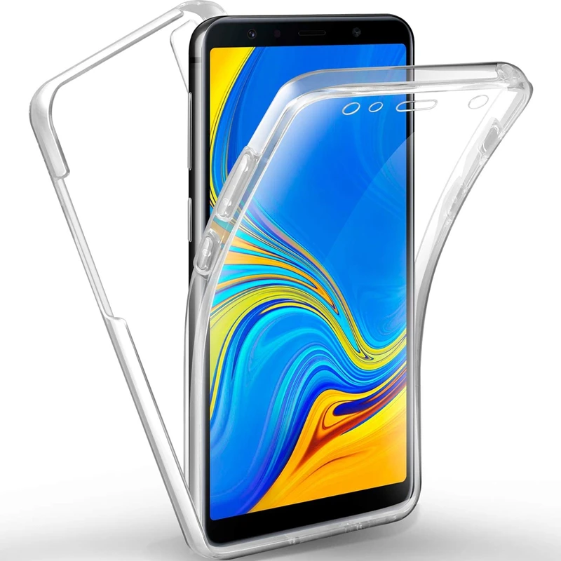 Всего тела Прозрачный чехол для samsung Galaxy J2 J4 J6 J8 A6 A8 A9 A7 2018 A750 S8 S9 S5 S6 S7 edge Note 8 9 10 360