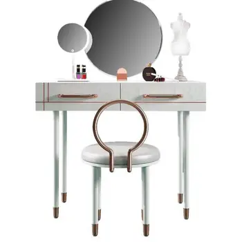

Nordic light luxury dressing table bedroom small apartment simple net red ins style mini princess dressing table