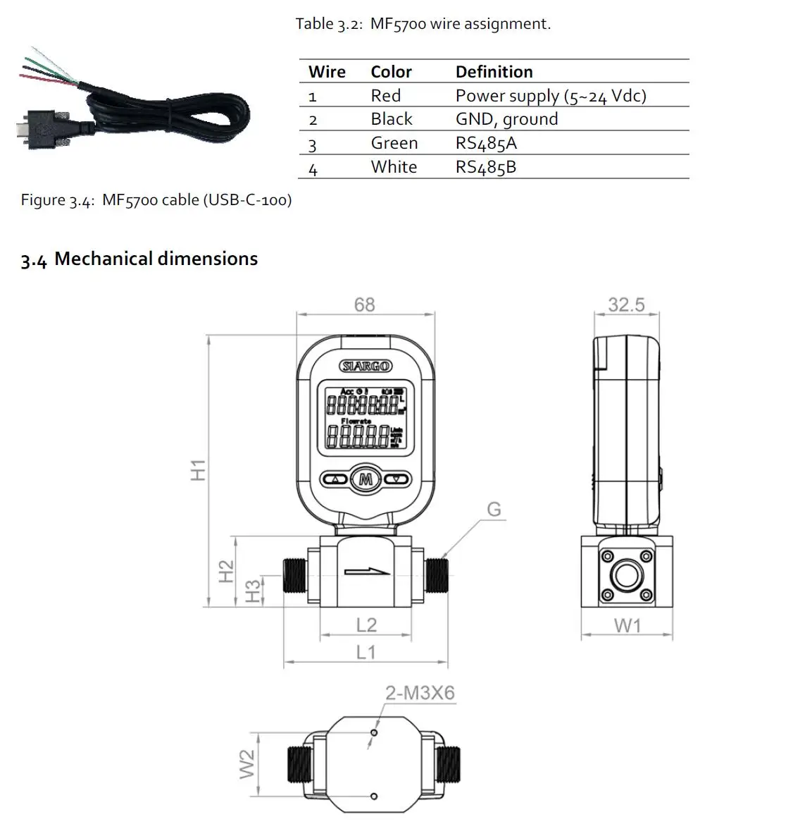 Upgrade MF5706 MF5708 M5712 gas mass flowmeter / compressed air / nitrogen / arg