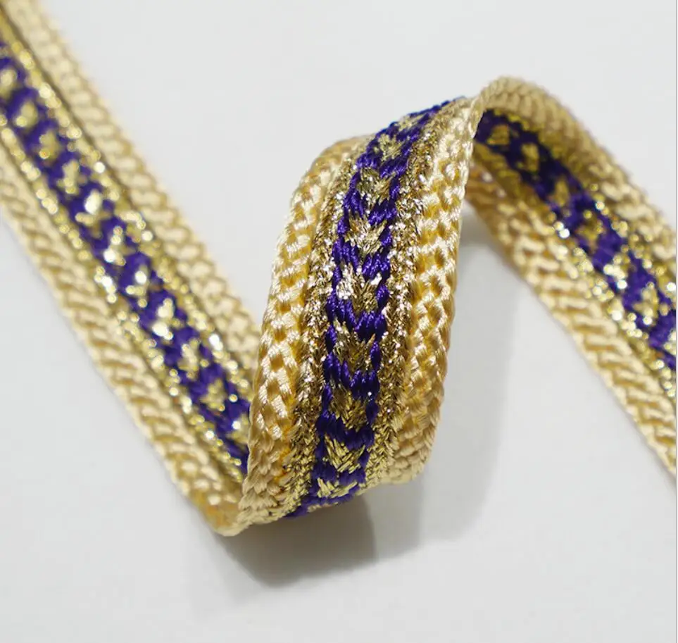 Gold Wire Braided Ribbon DIY Clothing Accessories Shoes Hats Decoration Materials 1 Lot=10 Yards