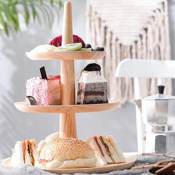 

3 Tier Dessert Trays Multifunctional Wooden Fruit Dishes Cake Stand Candy Trays For Storage And Display Unique Cake Tools