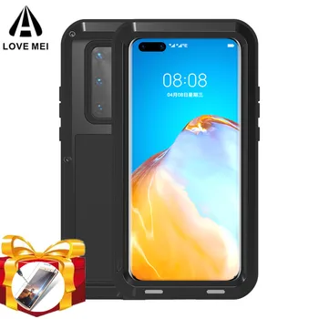 

LOVE MEI Metal Waterproof Case For Huawei P40 Pro Shockproof Cover For Huawei P40 Lite Case Aluminum Protection Gorilla glass