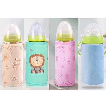 

USB Milk Warmer Stroller Infant Feeding Bottle Heated Cover Insulated Bag Baby Nursing Thermostat Food Heater