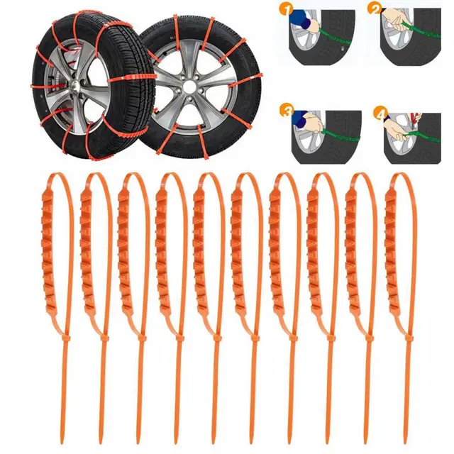 10X Schnee-Reifen-Kette Anti-Skid Für Auto-LKW-Rad-Reifen-Reifen-Kabelbinder  DE