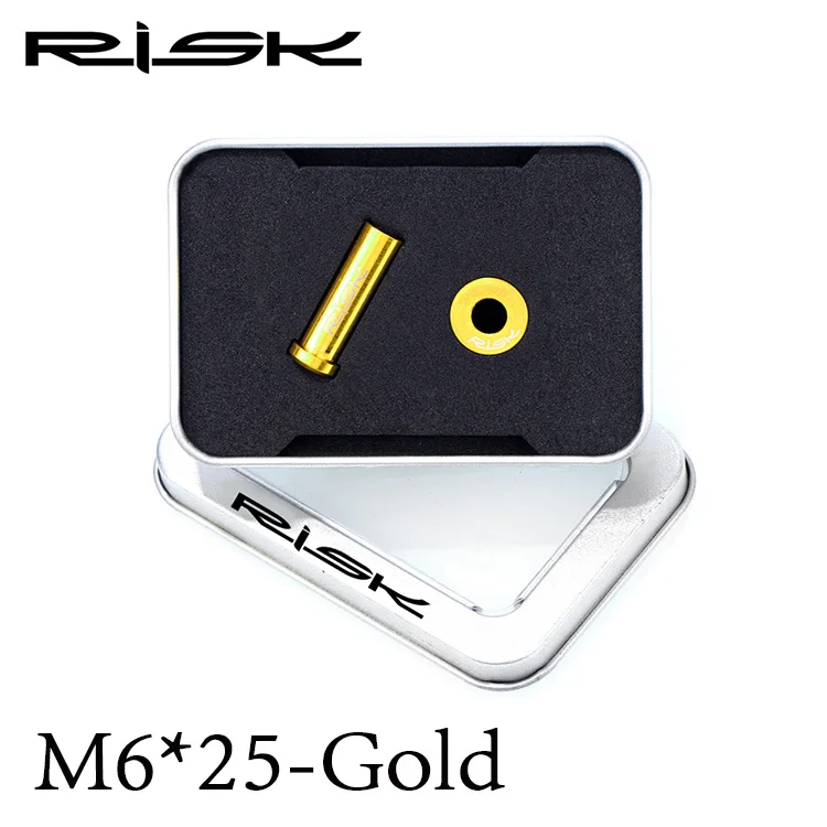 Риска M6* 10/15/20/25/30/40 мм Титан шоссейный велосипед C тормозной винты суппортов для Shimano 105/ULTEGRA/Тормозные колодки Dura Ace дисковые велосипедные тормозные винты - Цвет: Golden 25 mm