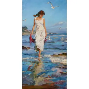 

Diy 5D Diamond painting Cross stitch Kit Seascape Diamond Embroidery Beach beauty full square Diamond mosaic Crafts Needlework