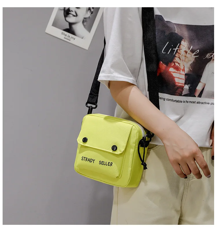 Hip Hop GIRL'S Cool Earth Disco Dancing Bag Canvas Bag Shoulder Bag Students Shoulder Bag Women's Contrast Color Bag