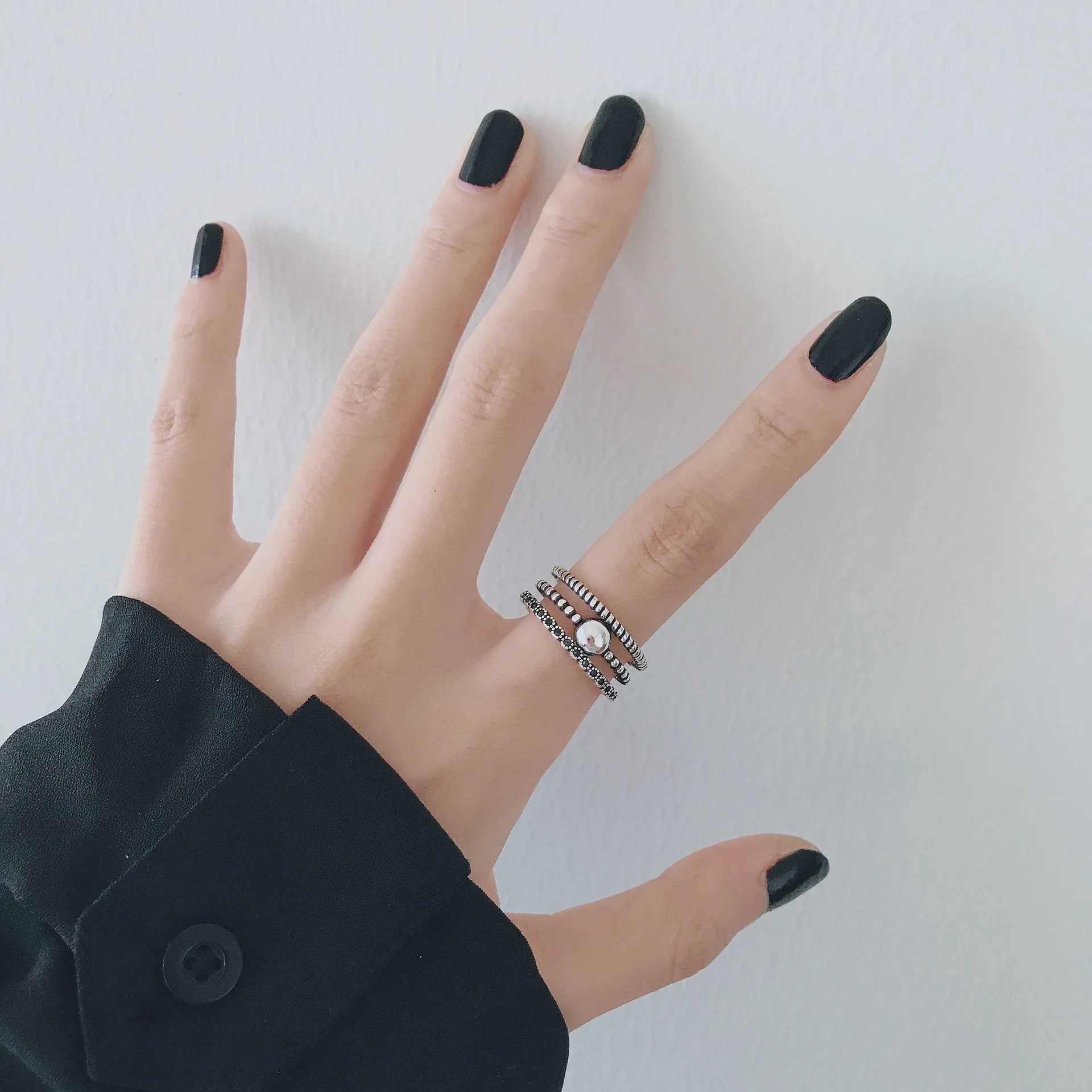 

Trendy retro ring female niche design sense ins net red index finger opening adjustable small tail anello argento bijoux tak