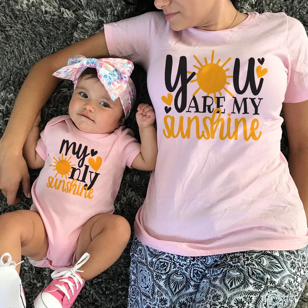 Рубашки с надписью You Are My Sunshine Only Mommy and Me|Сочетающаяся одежда для семьи| |