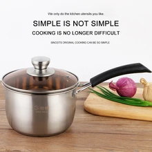 18 см антипригарный молочный горшок из композитной стали с одной ручкой суп тушеный горшок супер толстая полированная немагнитная Нижняя кастрюля Ramen Pots N