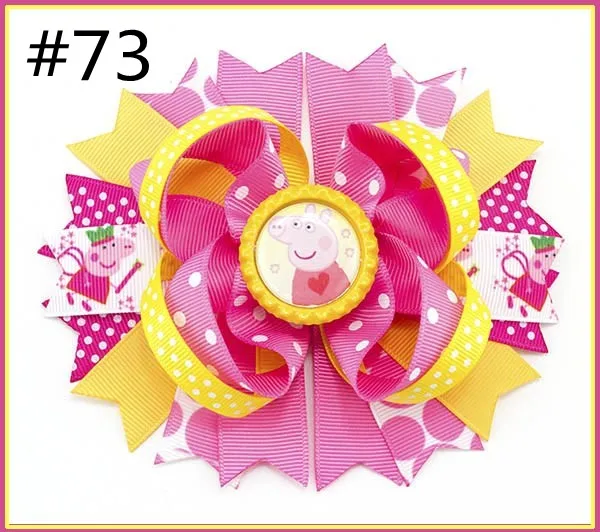 free shipping A.B.C.D.E 500pcs 5.5'' inspired hair bows popular cartoon hair bow with lined clips boutique girl hair bows-B