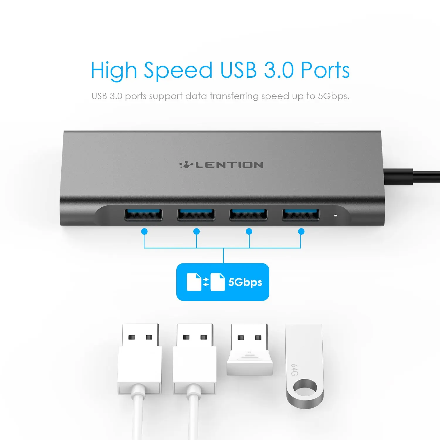 USB C Multi Port Hub with 4K HDMI Output 4 USB 3 0 Type C Charging 2