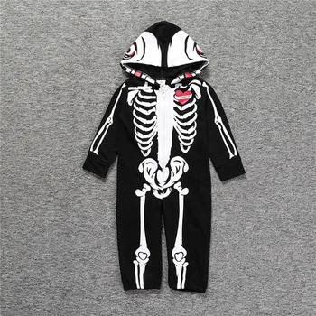 

Halloween Costumes long sleeve jumpsuit Sexy Skeleton Costume Halloween hooded baby romper Horror Zombie Costum