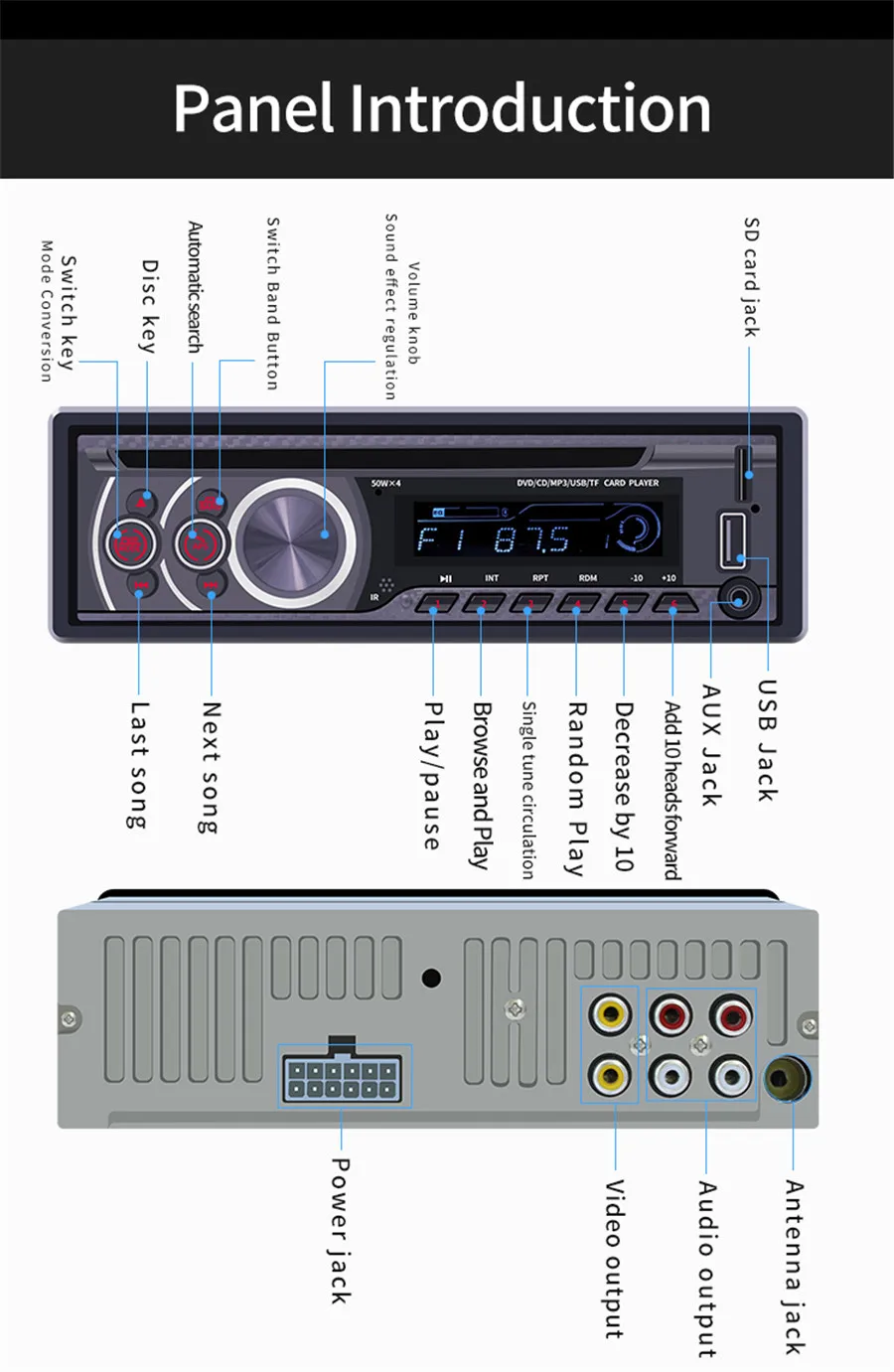 12 В автомобильный радиоприемник Bluetooth 1 DIN автомобильный стерео CD плеер AUX-IN MP3 FM/USB/пульт ДУ для DVD телефона автомобильная аудиосистема радио